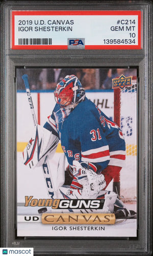2019-20 Upper Deck Series 2 UD Canvas Young Guns RC Igor Shesterkin PSA 10 