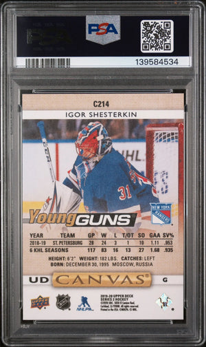 2019-20 Upper Deck Series 2 UD Canvas Young Guns RC Igor Shesterkin PSA 10 