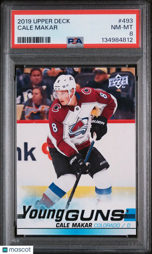 2019-20 Upper Deck Series 2 Young Guns Rookie RC Cale Makar #493 PSA 8 