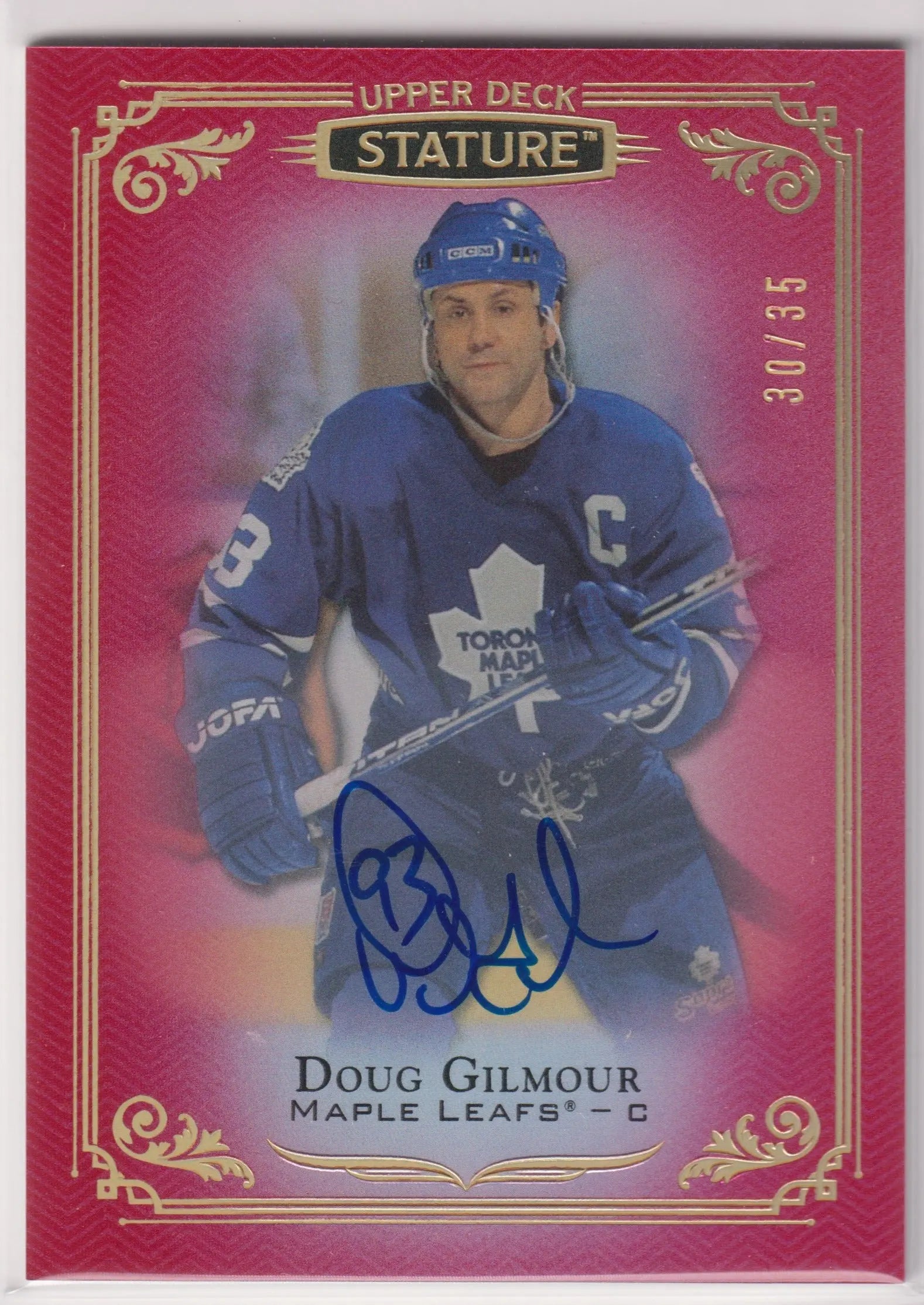2019-20 Upper Deck Stature Autograph Doug Gilmour Auto Red /35 