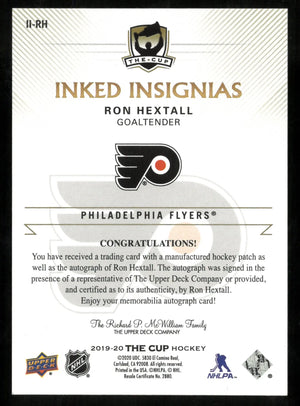 2019-20 Upper Deck The Cup Inked Insignias Patch Auto Ron Hextall /25 