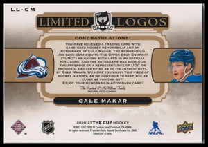 2019-20 Upper Deck The Cup #LL-CM Cale Makar Limited Logos #/50 