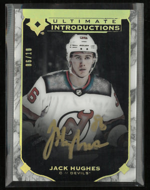 2019-20 Upper Deck Ultimate Collection Introductions Jack Hughes Autograph 6/10 