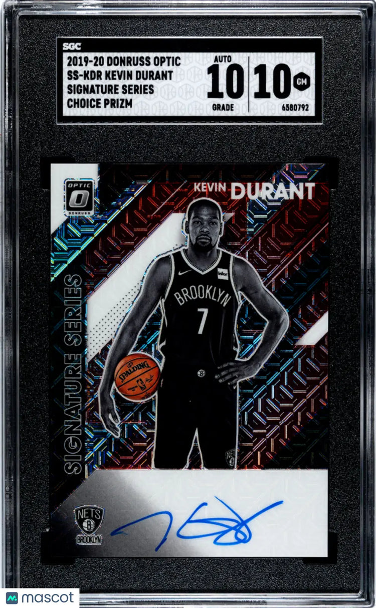 2019 Donruss Optic Kevin Durant Signature Series Choice Prizm SGC 10 A