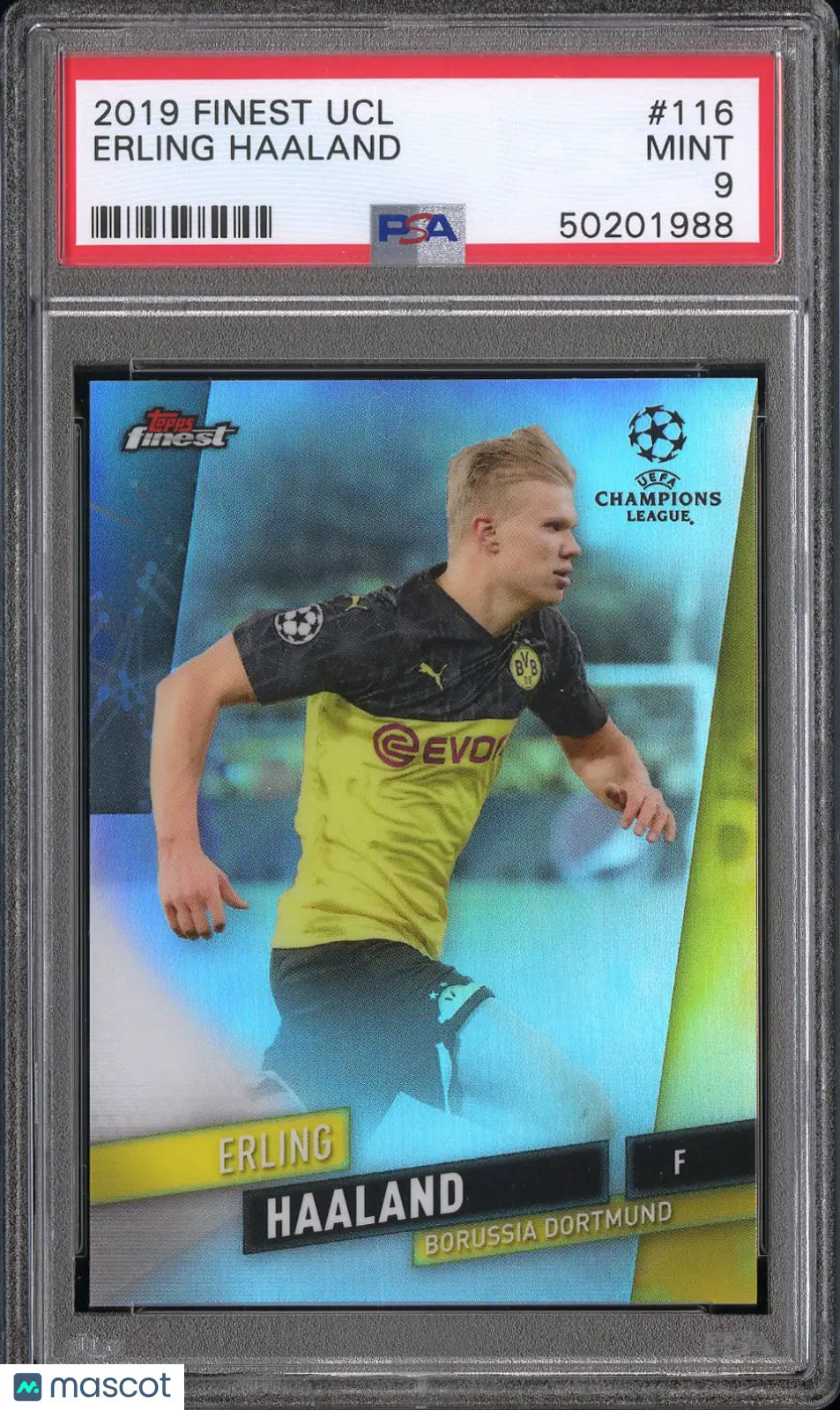 2019 Finest UEFA Champions League Erling Haaland #116 PSA 9 