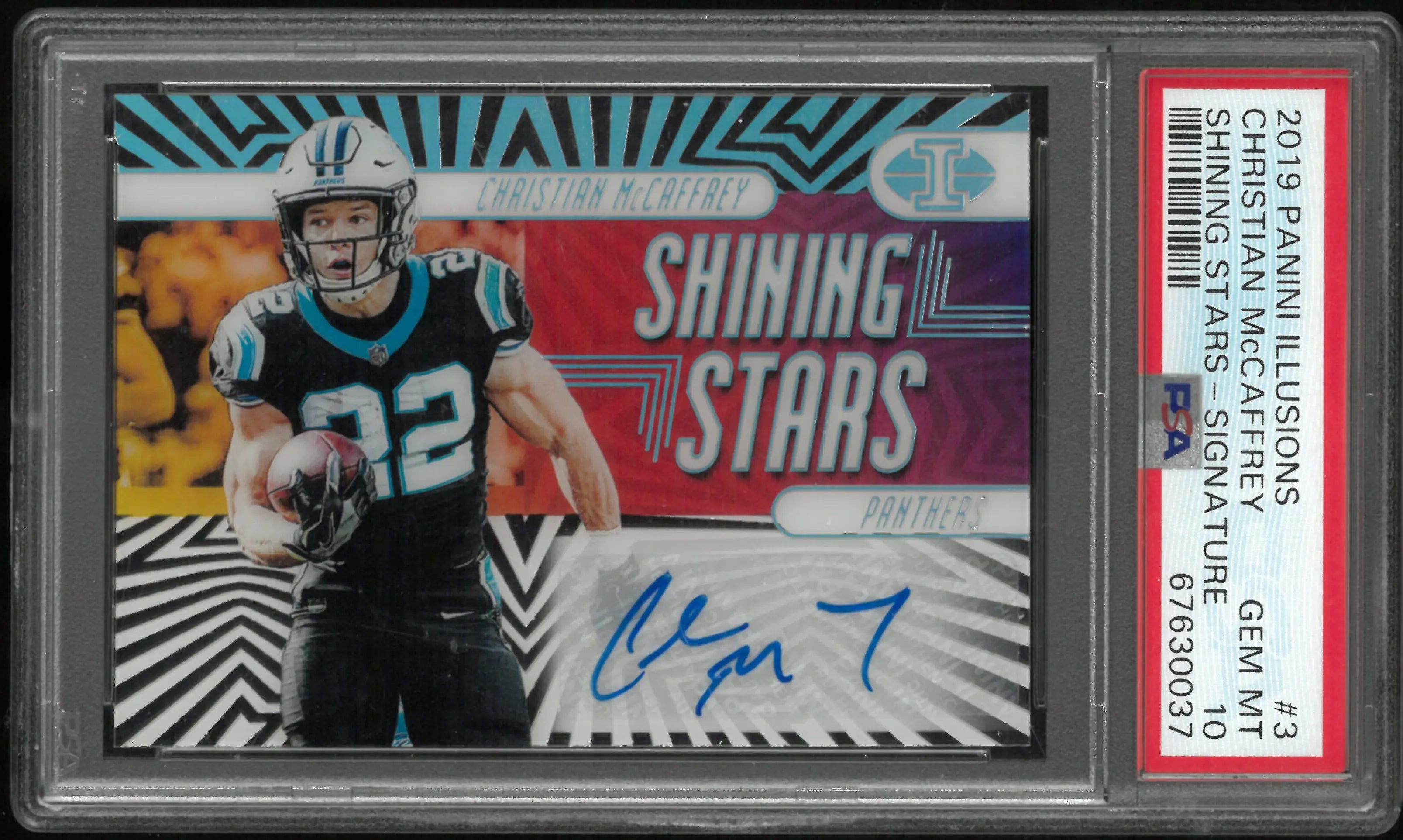 2019 Illusions Shining Stars Christian McCaffrey Signature Auto PSA 10 /20 