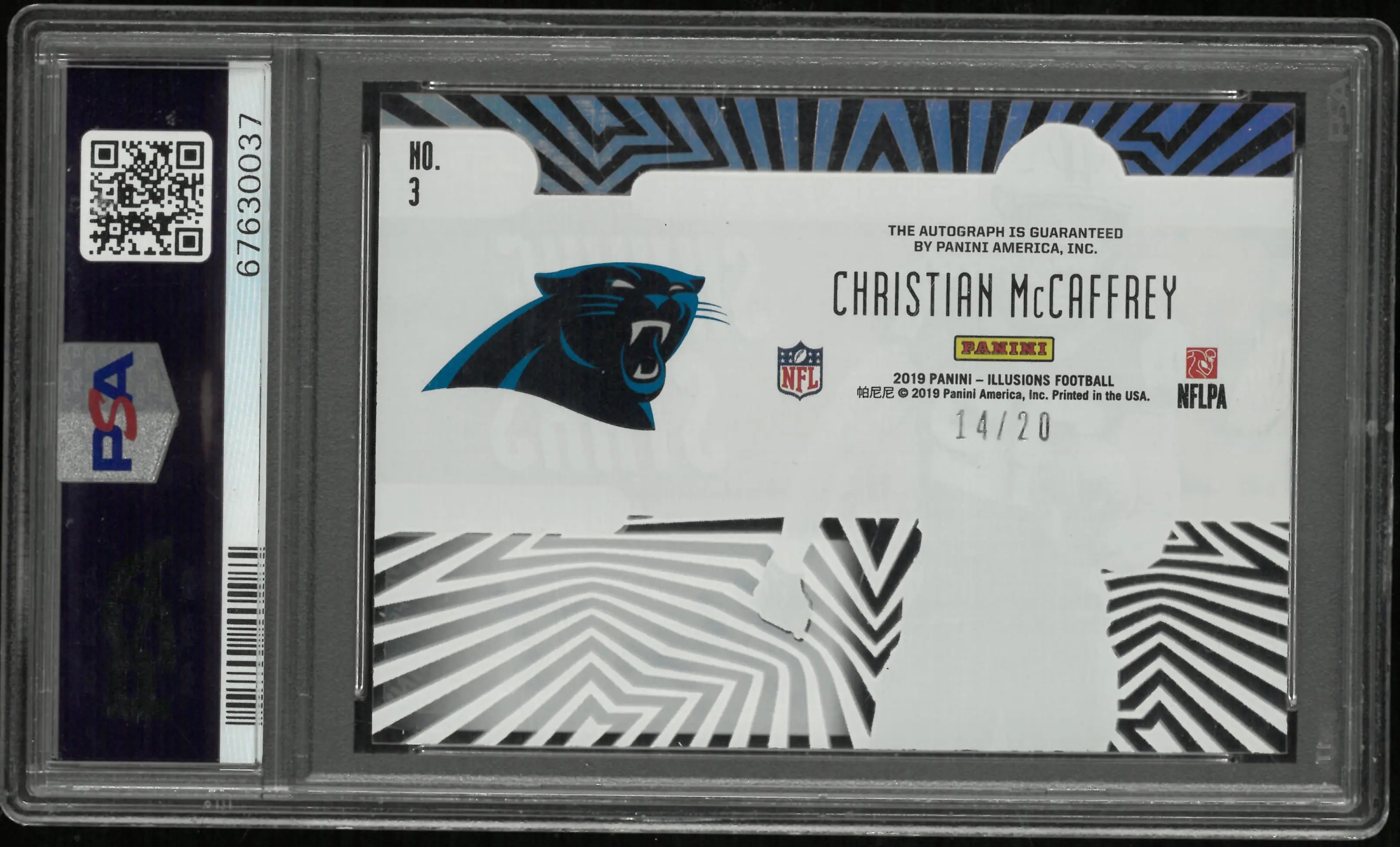 2019 Illusions Shining Stars Christian McCaffrey Signature Auto PSA 10 /20 