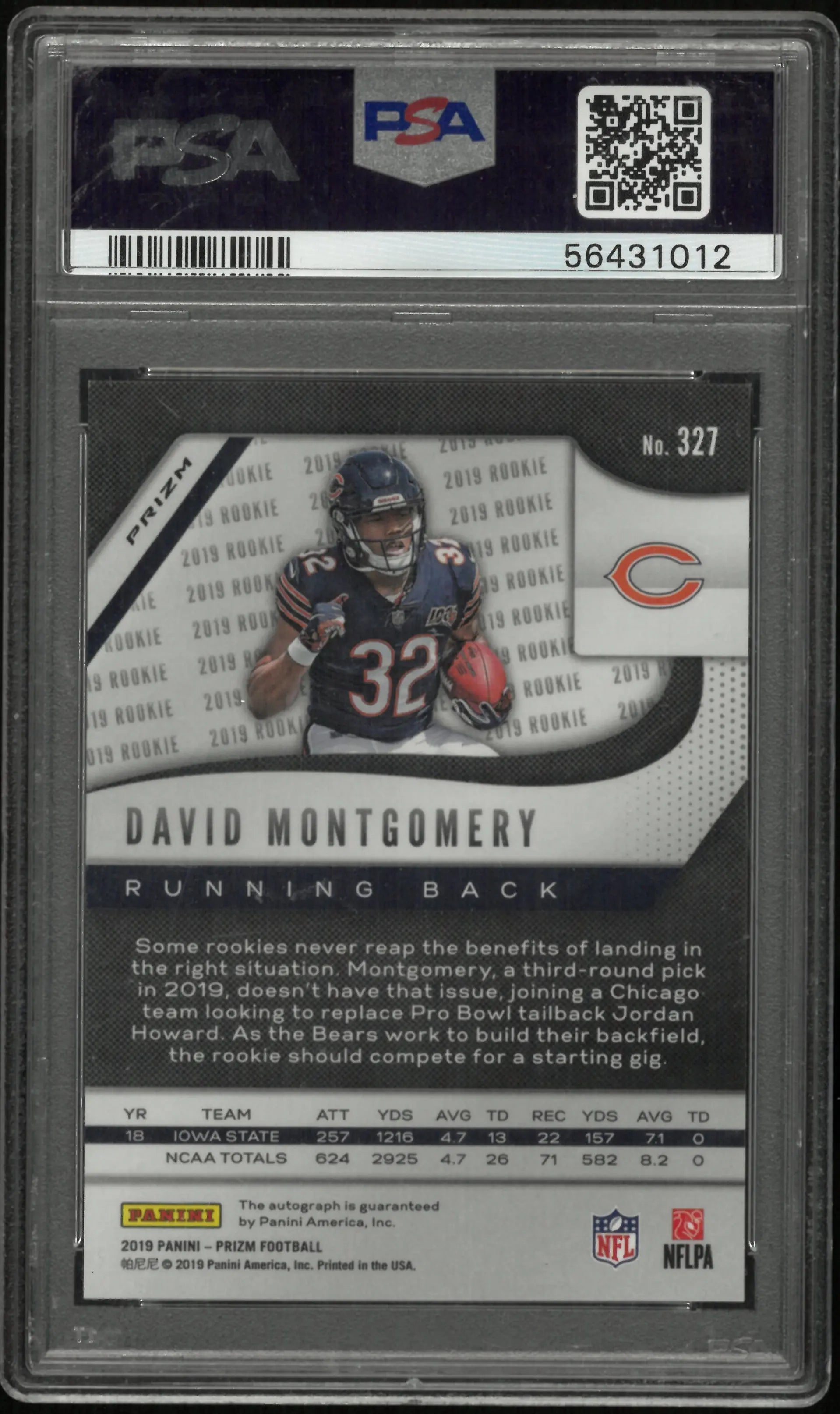 2019 Panini Autograph Rookie David Montgomery Auto Neon Green Pulsar RC PSA 10 