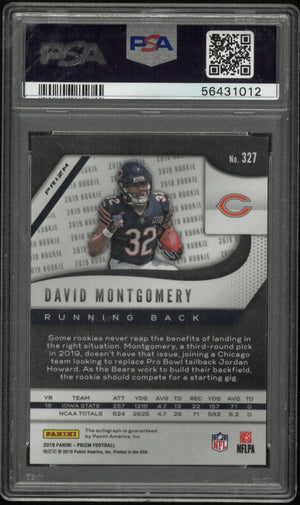 2019 Panini Autograph Rookie David Montgomery Auto Neon Green Pulsar RC PSA 10 