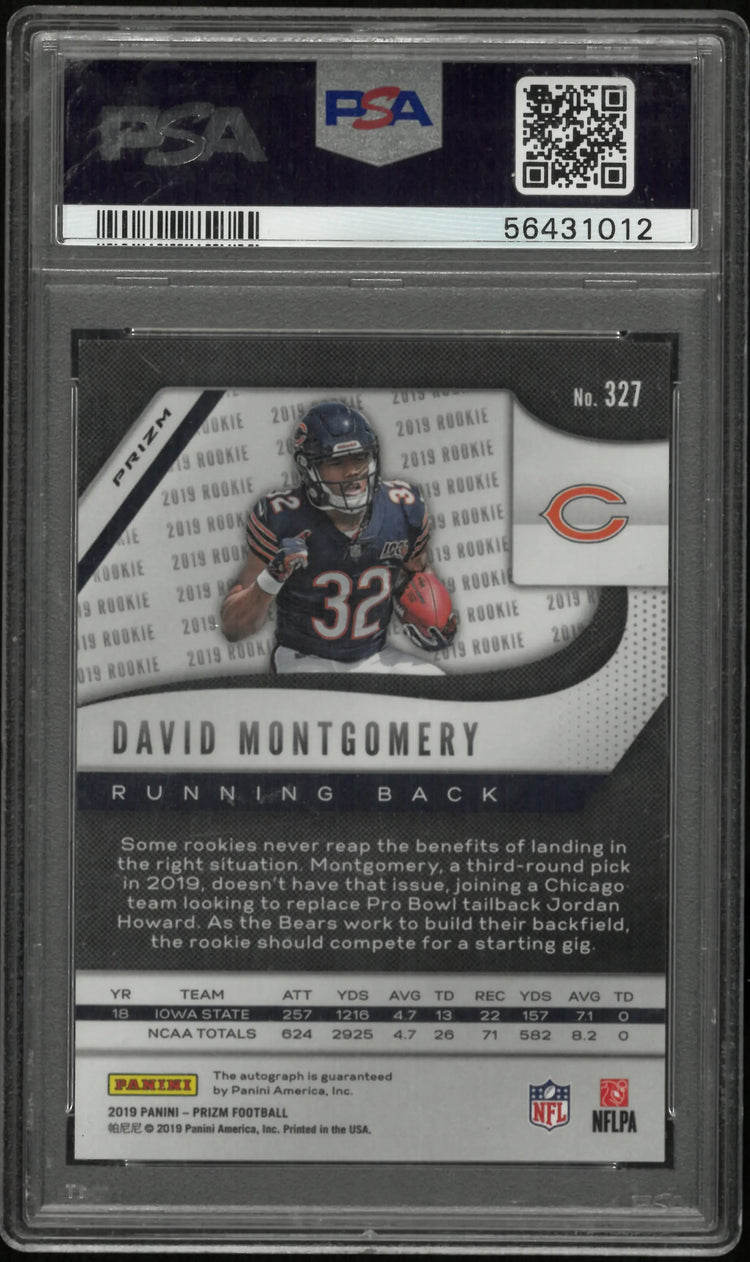 2019 Panini Autograph Rookie David Montgomery Auto Neon Green Pulsar RC PSA 10 