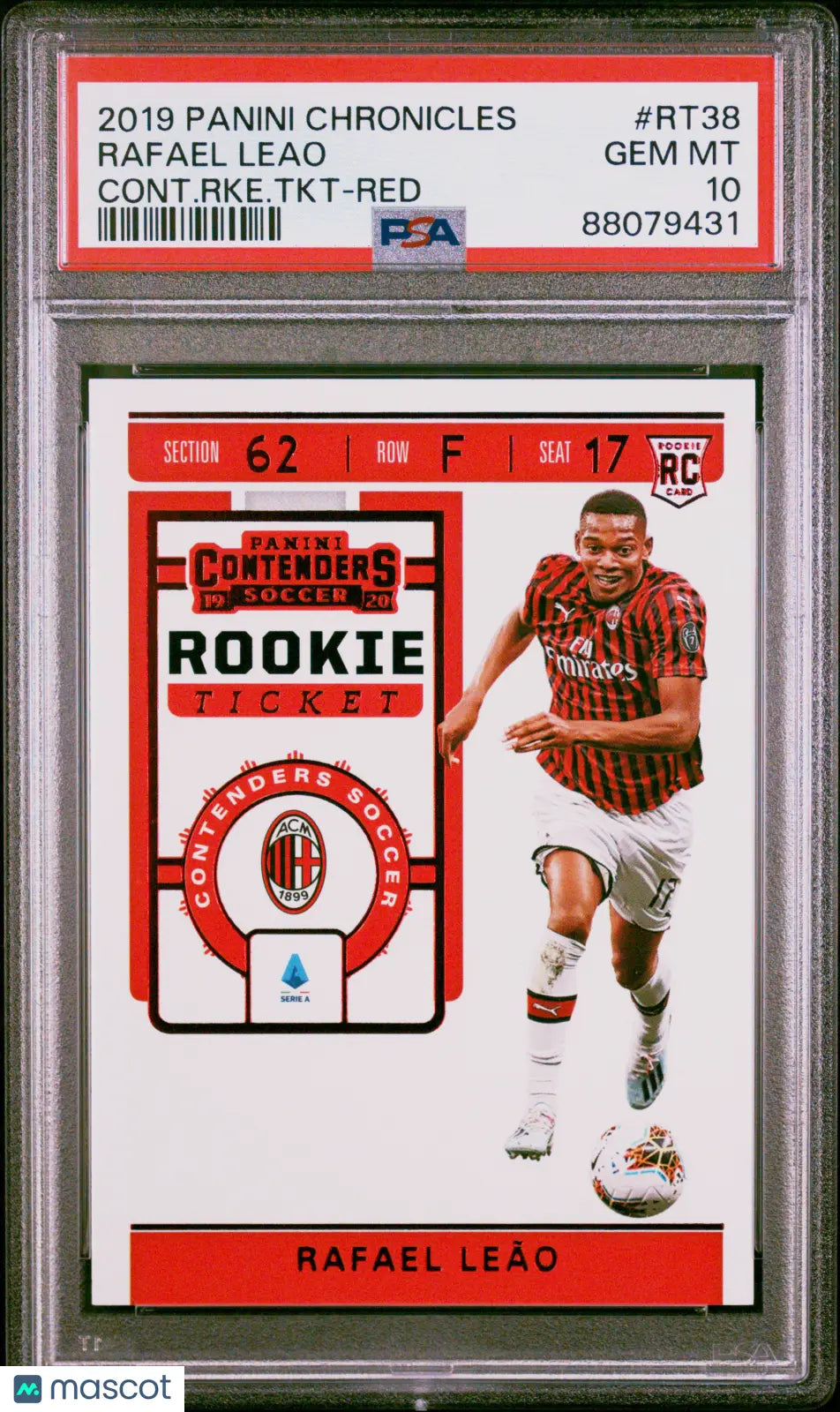 2019 Panini Chronicles Contenders Rookie Ticket Red Rafael Leao PSA 10 