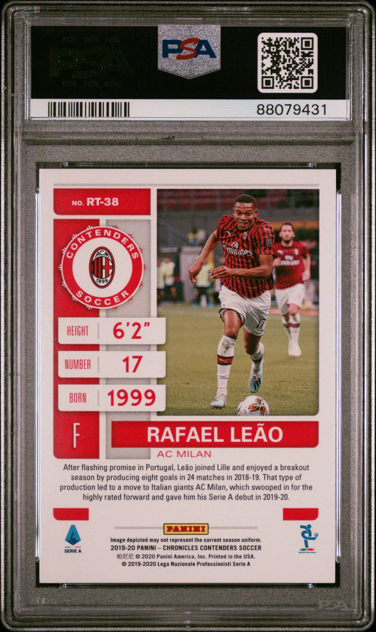 2019 Panini Chronicles Contenders Rookie Ticket Red Rafael Leao PSA 10 