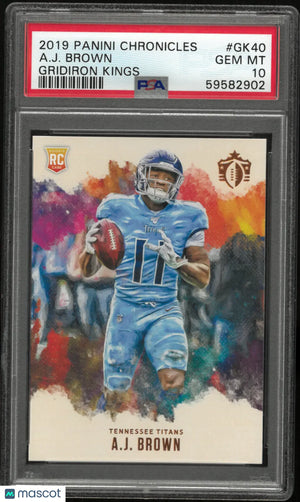 2019 Panini Chronicles Gridiron Kings Rookie A. J. Brown RC PSA 10 