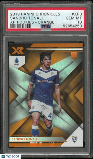 2019 Panini Chronicles XR Rookies Sandro Tonali #XR3 Orange PSA 10 