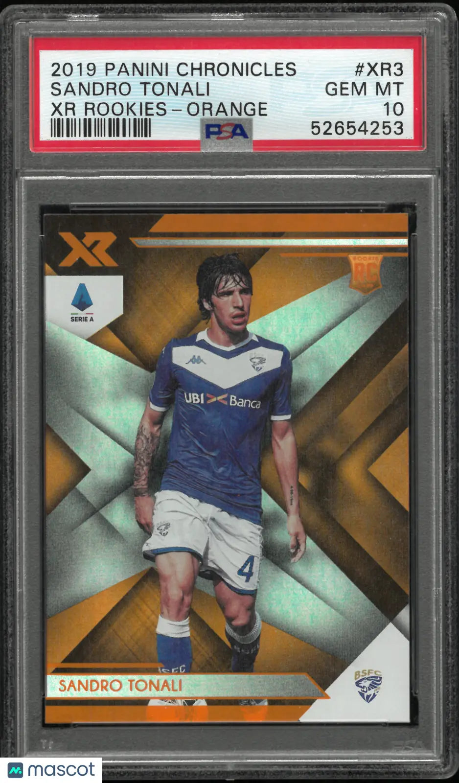 2019 Panini Chronicles XR Rookies Sandro Tonali #XR3 Orange PSA 10 