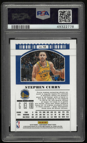2019 Panini Contenders Draft Picks Stephen Curry Variation-Diamond /15 PSA 10 