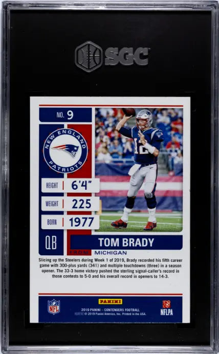 2019 Panini Contenders Season Ticket Tom Brady SGC 9.5 