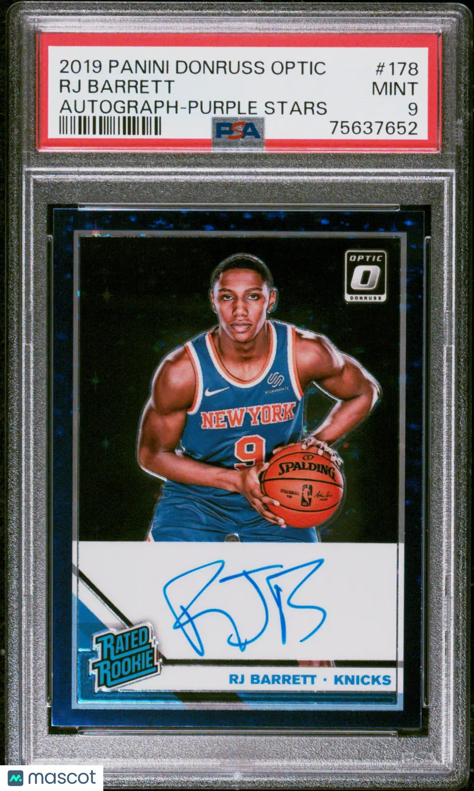 2019 Panini Donruss Optic RJ Barrett #178 Autograph Auto Purple Stars