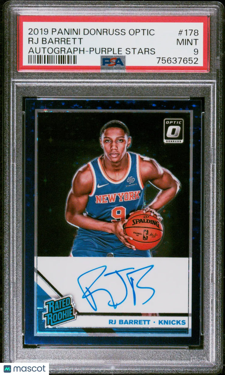 2019 Panini Donruss Optic RJ Barrett #178 Autograph Auto Purple Stars