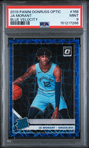 2019 Panini Donruss Optic Rated Rookie Ja Morant Blue Velocity RC PSA 9 