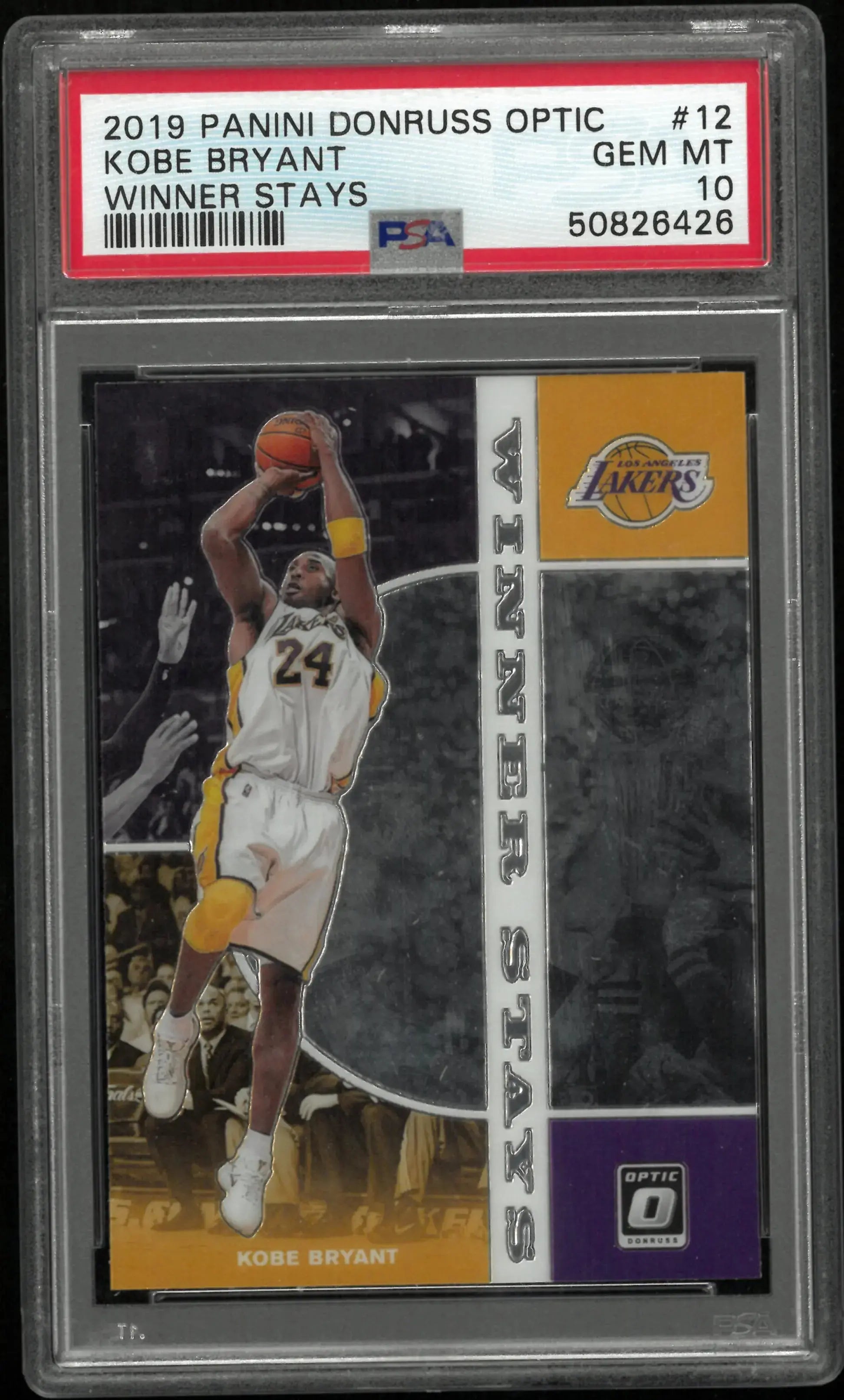 2019 Panini Donruss Optic Winner Stays Kobe Bryant PSA 10 