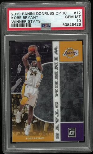 2019 Panini Donruss Optic Winner Stays Kobe Bryant PSA 10 