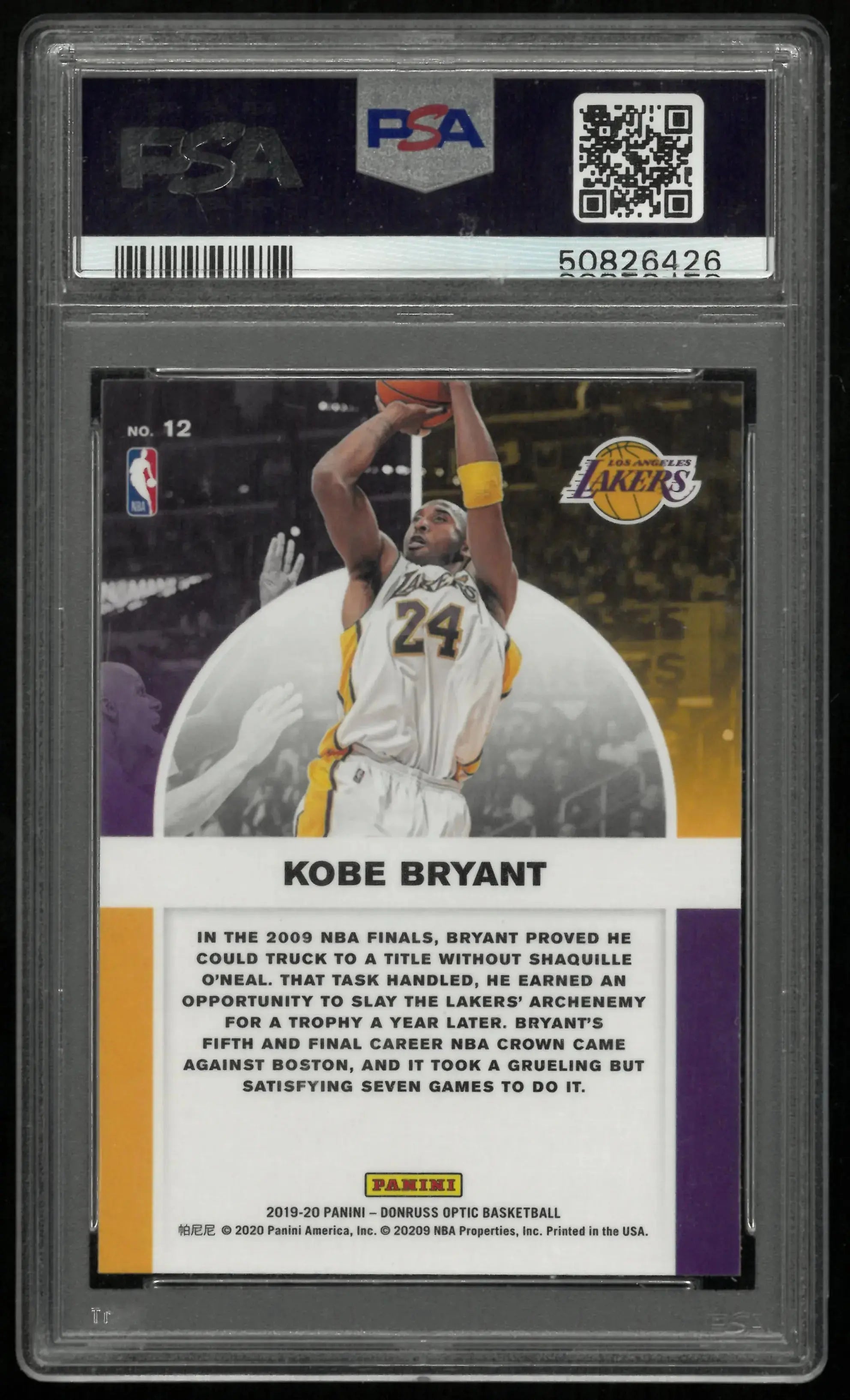 2019 Panini Donruss Optic Winner Stays Kobe Bryant PSA 10 