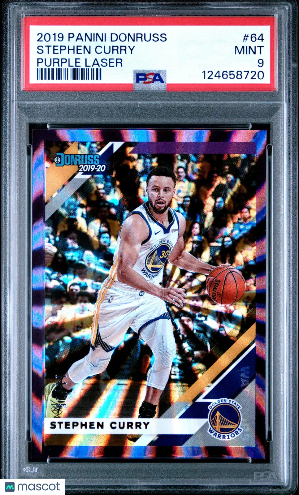 2019 Panini Donruss Stephen Curry /15 Purple Laser PSA 9