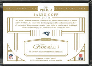 2019 Panini Flawless Pro Bowl Autograph Jared Goff Auto /15 