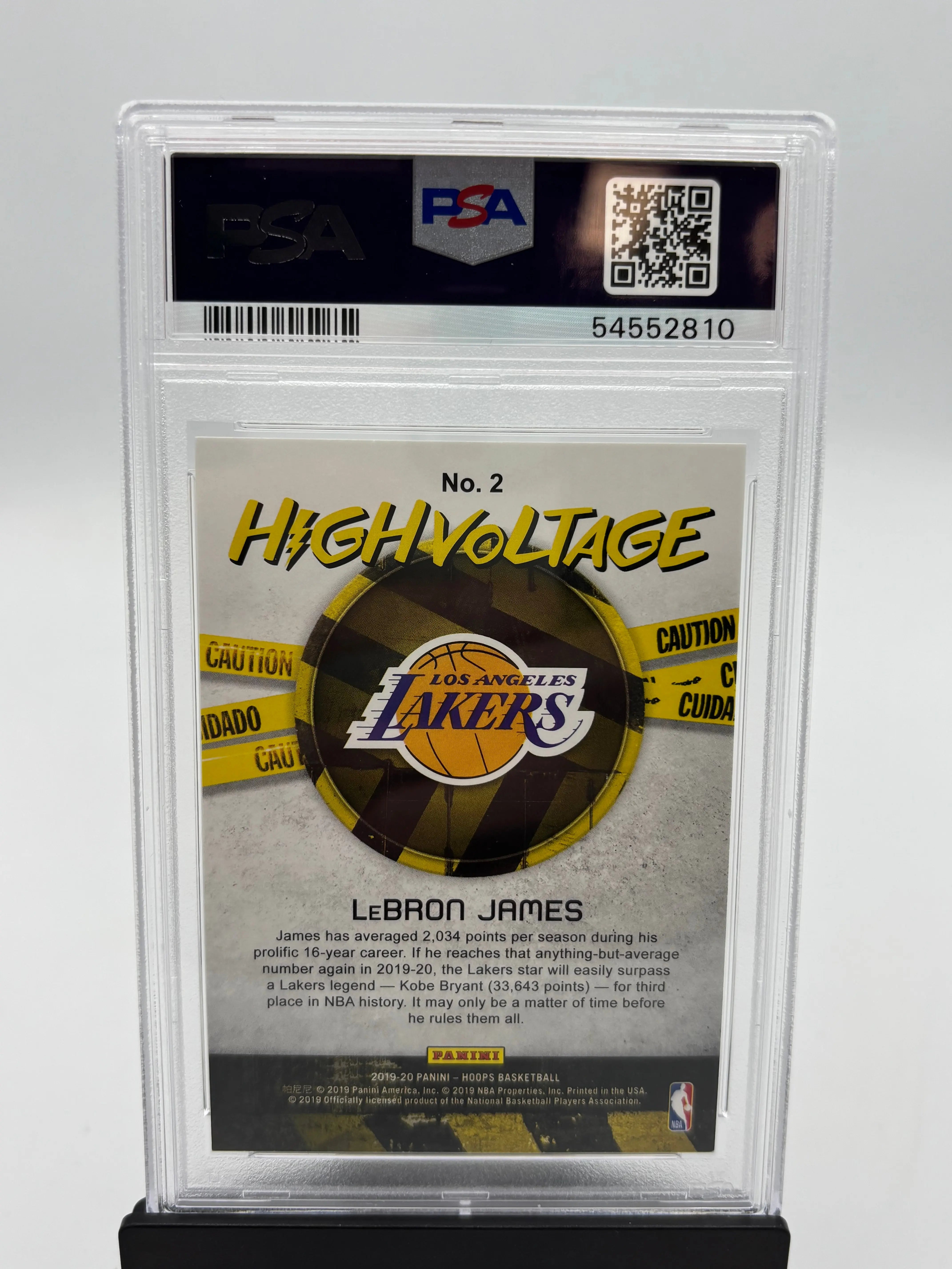 2019 Panini Hoops High Voltage LeBron James PSA 9 
