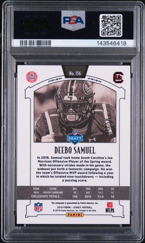 2019 Panini Legacy Rookie Autograph Deebo Samuel  Auto Gold /50 PSA 8 