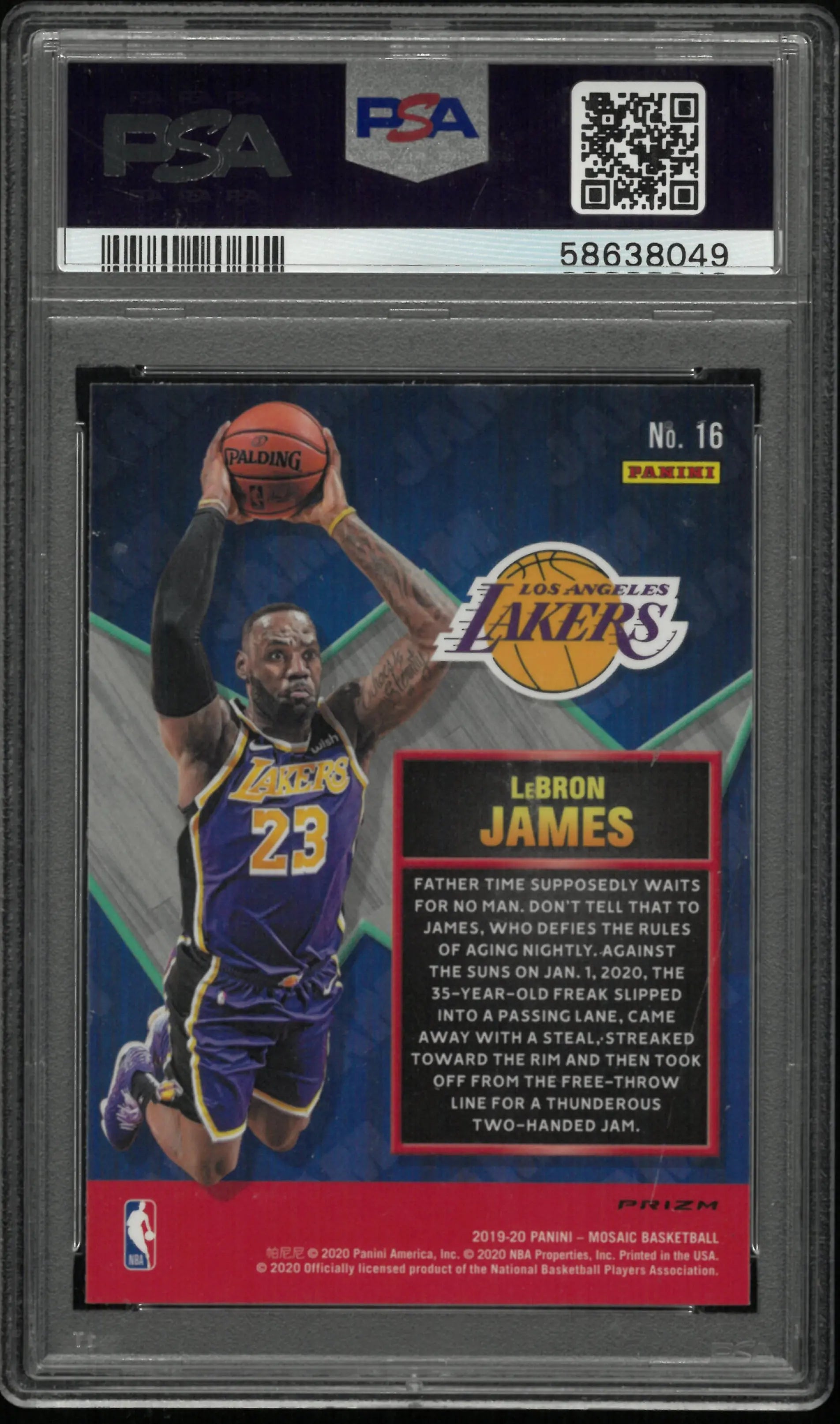 2019 Panini Mosaic Jam Masters LeBron James PSA 10 