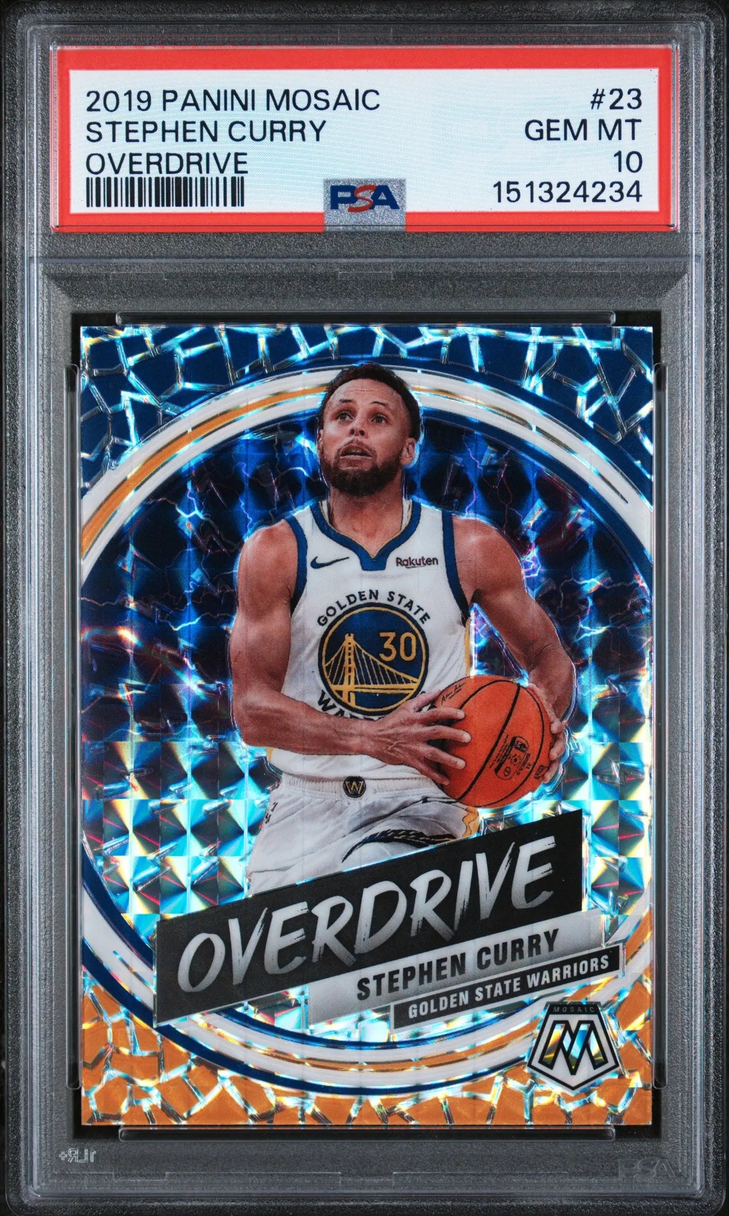 2019 Panini Mosaic Overdrive Stephen Curry PSA 10 