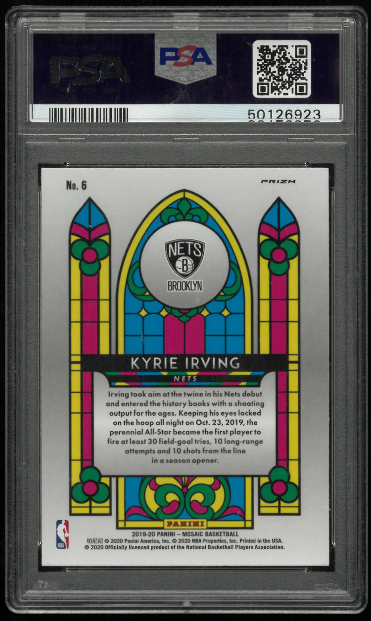 2019 Panini Mosaic Stained Glass Kyrie Irving #6 PSA 10 