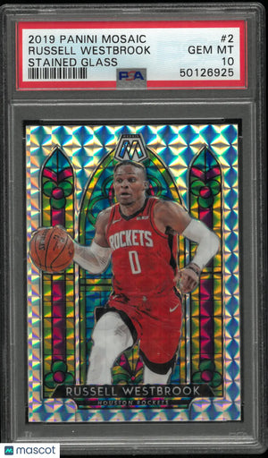 2019 Panini Mosaic Stained Glass Russell Westbrook #2 PSA 10 