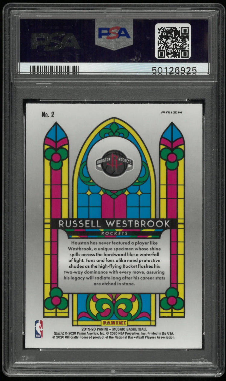 2019 Panini Mosaic Stained Glass Russell Westbrook #2 PSA 10 