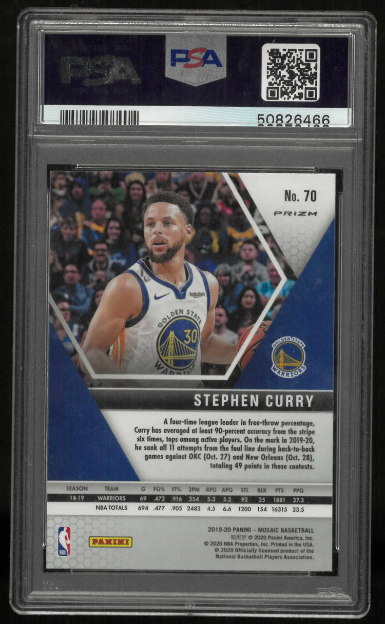 2019 Panini Mosaic Stephen Curry Silver Prizm PSA 9 