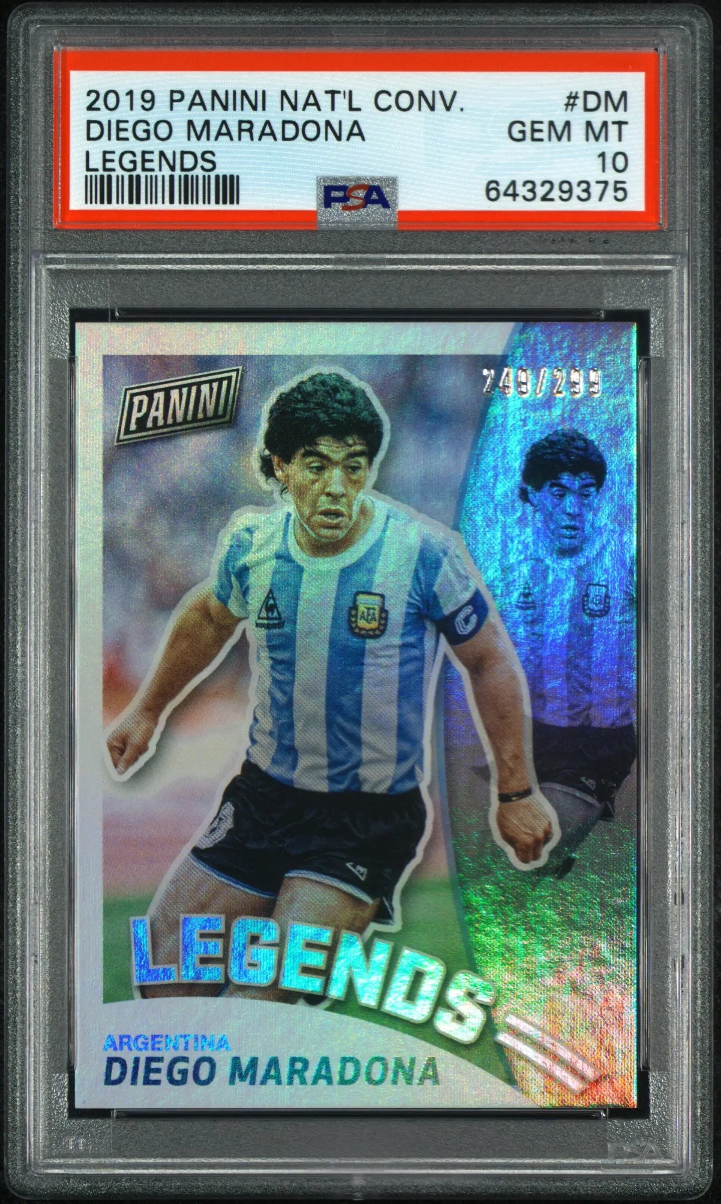 2019 Panini National Convention Legends Diego Maradona /299 PSA 10 