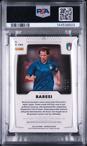 2019 Panini Obsidian Electric Etch Yellow Auto Franco Baresi 1/10 /10 PSA 8 