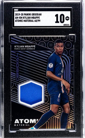 2019 Panini Obsidian Kylian Mbappe Atomic Materials Patch /99 SGC 10 