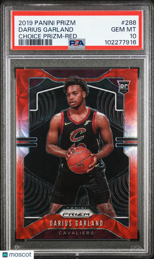2019 Panini Prizm Basketball Darius Garland RC Rookie Choice Red PSA 10 /88 
