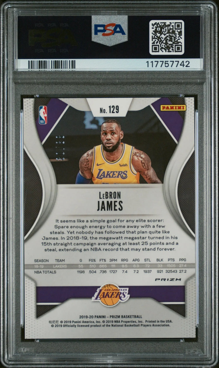2019 Panini Prizm Basketball LeBron James Choice Red PSA 10 /88 