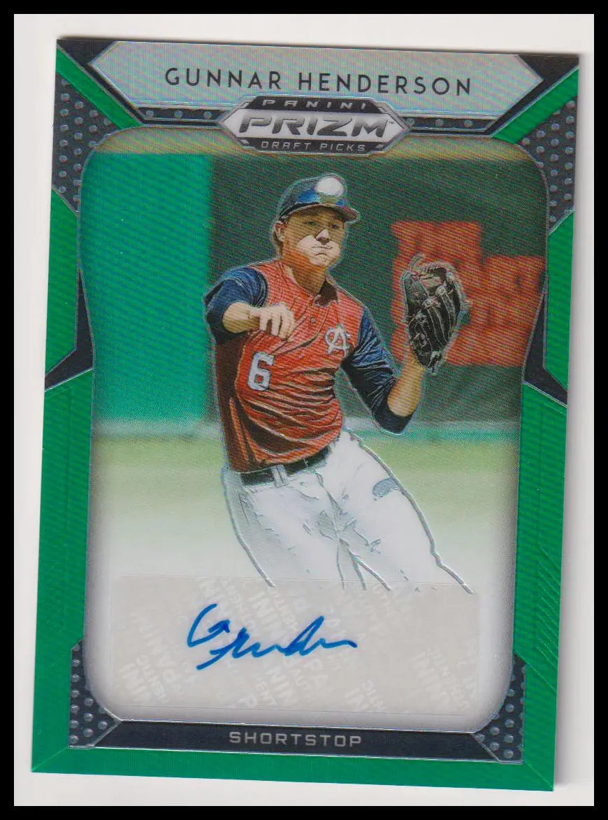 2019 Panini Prizm Draft Picks Autograph Gunnar Henderson Auto Green 