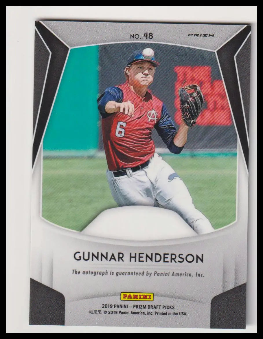 2019 Panini Prizm Draft Picks Autograph Gunnar Henderson Auto Green 
