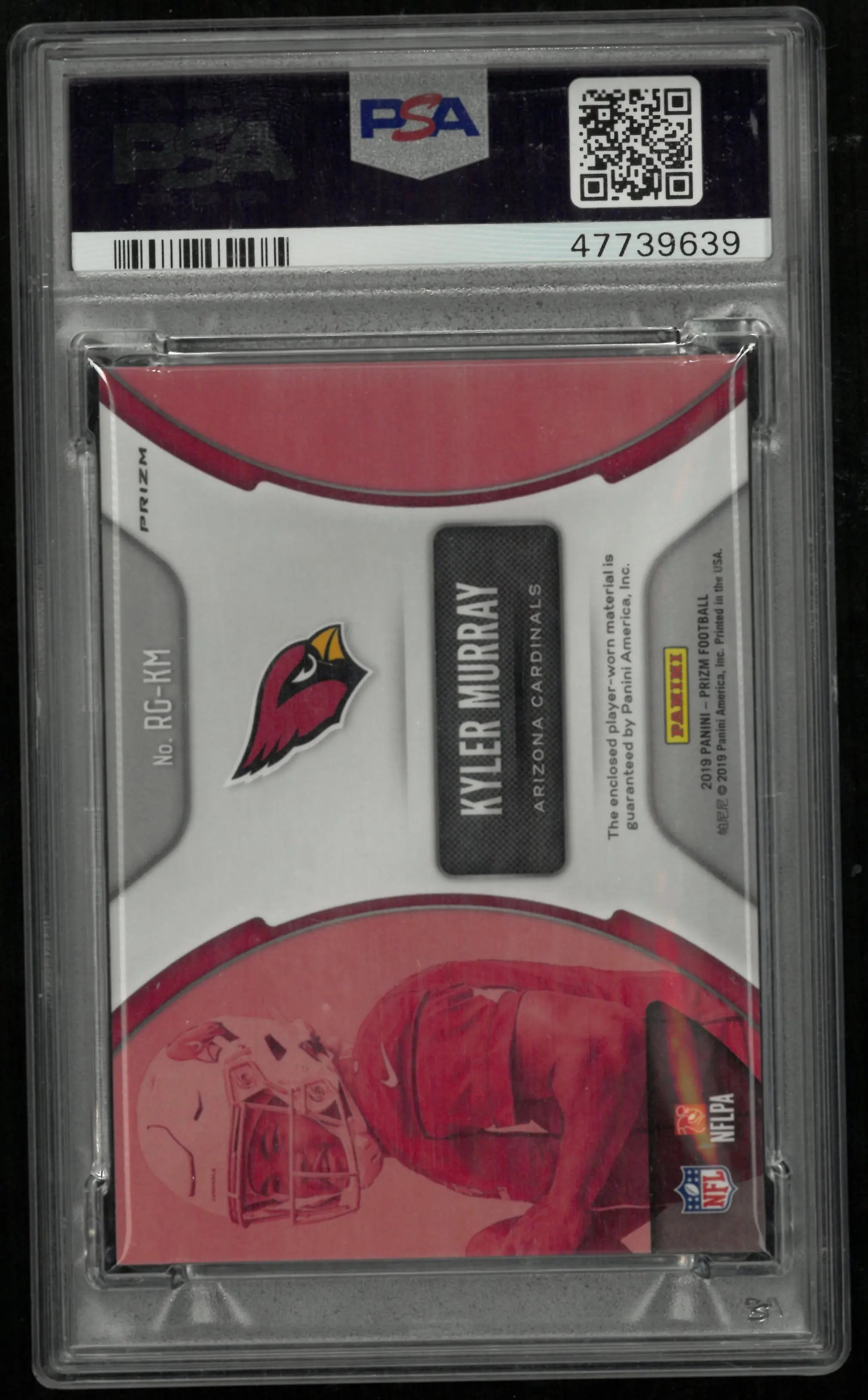 2019 Panini Prizm Rookie Gear Kyler Murray #RGKM PSA 9 