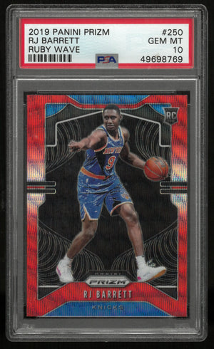 2019 Panini Prizm Rookie RJ Barrett Ruby Wave RC PSA 10 