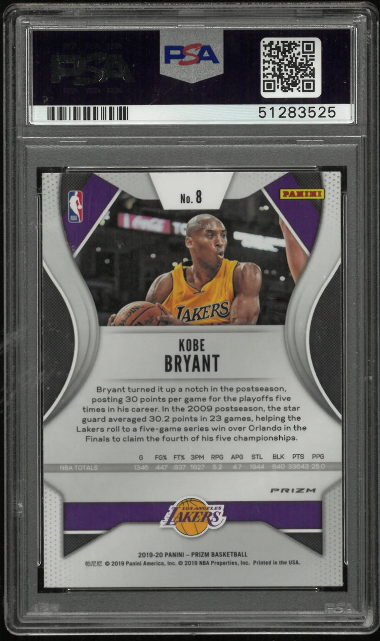 2019 Panini Prizm Ruby Wave Kobe Bryant #8 PSA 8 