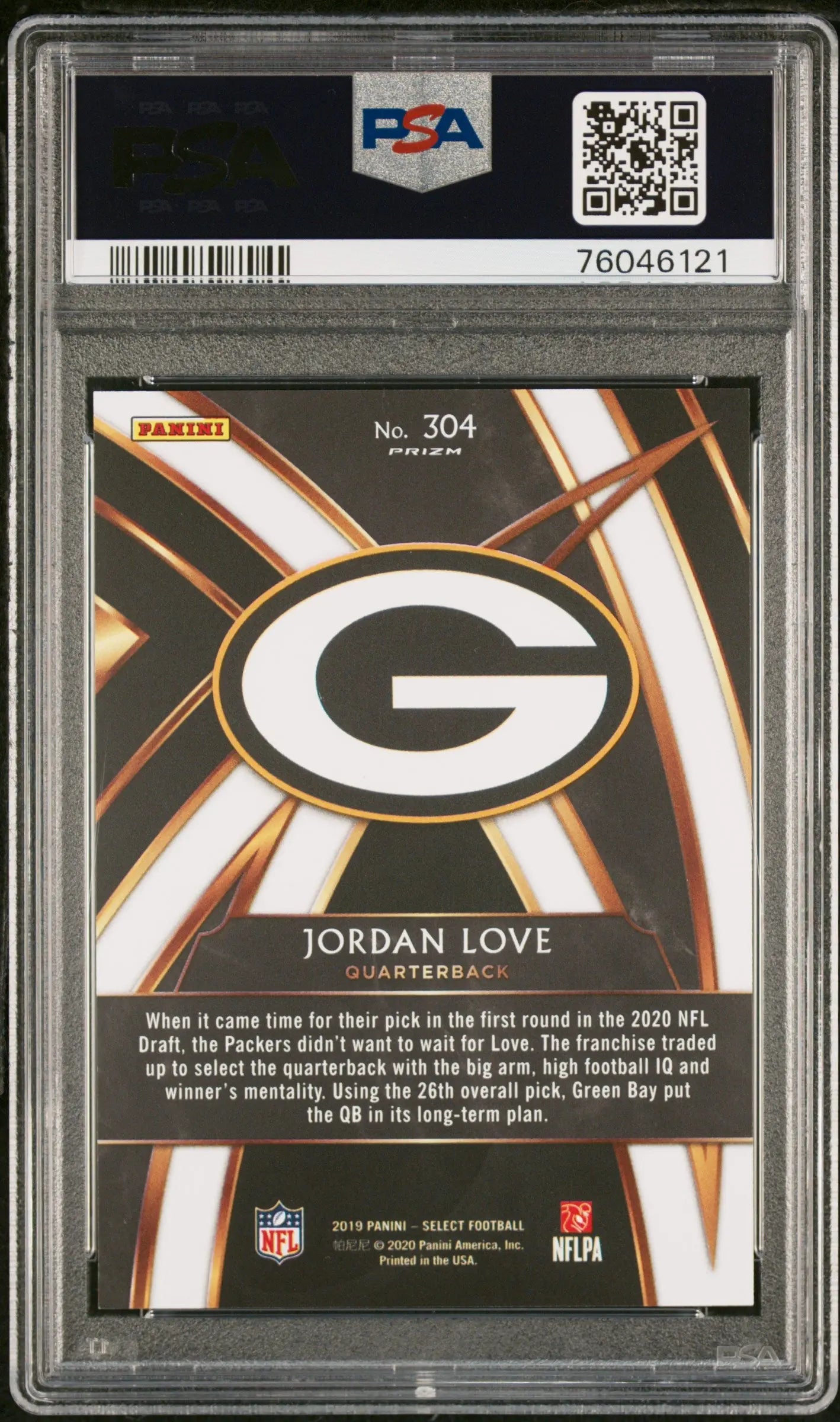 2019 Panini Select 2020 Prizm Redemption Rookie Jordan Love RC PSA 10 