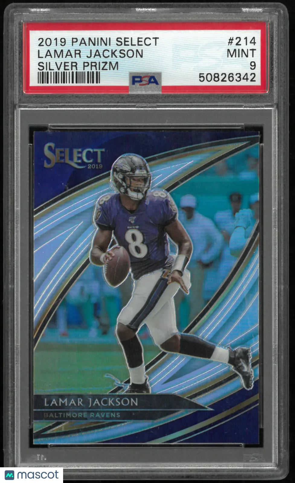 2019 Panini Select Lamar Jackson #214 Silver Prizm PSA 9 
