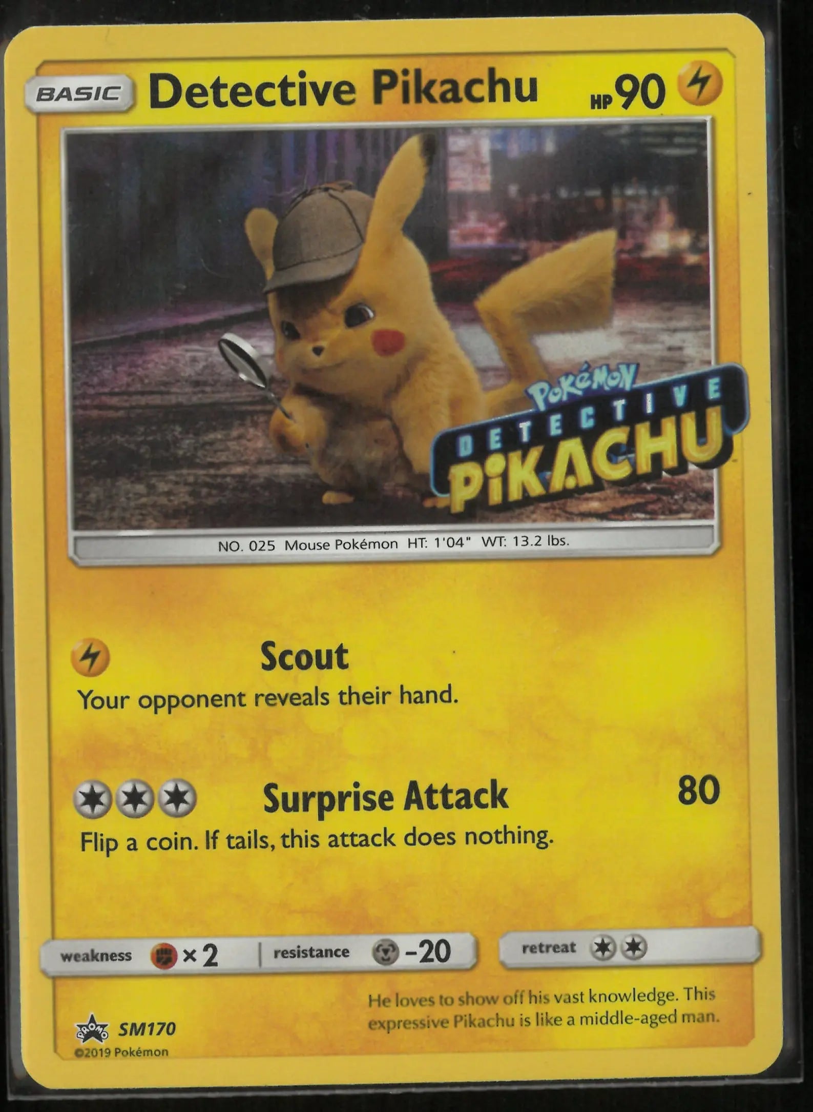 2019 Pokemon Detecitve Pikachu Promo Stamp Pikachu SM170 